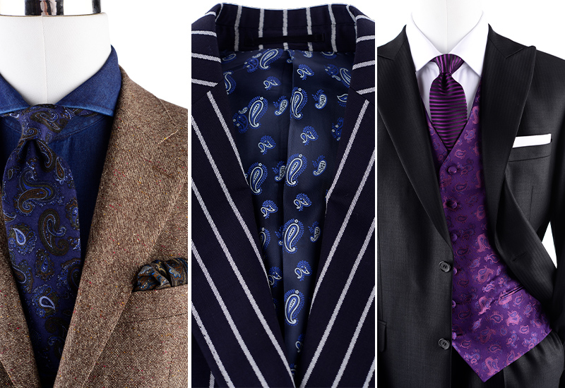 & Krawatte | für Einstecktuch Hemd, Paisley Muster Ein dekoratives